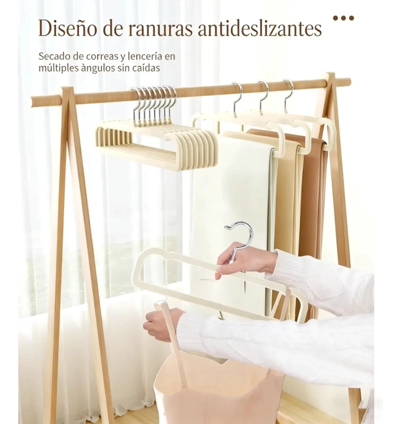 SET DE 30 COLGADORES DE ROPA DE TERCIOPELO ANTIDESLIZANTE NEGRO - 5