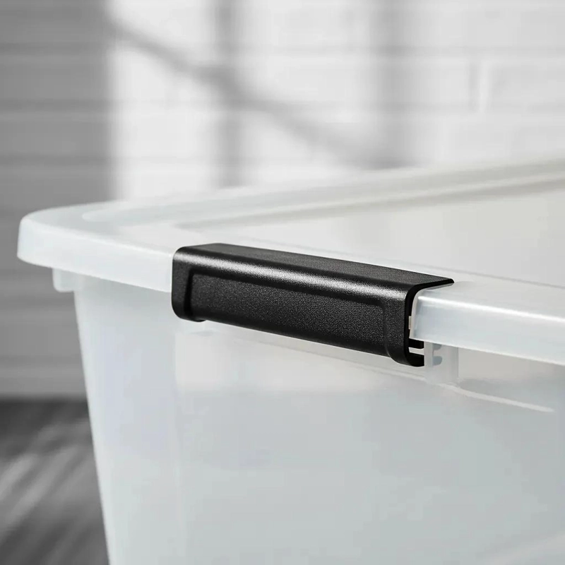 CAJA ORGANIZADORA PLASTICA TRANSPARENTE CON TAPA Y BROCHES SEGUROS - 3