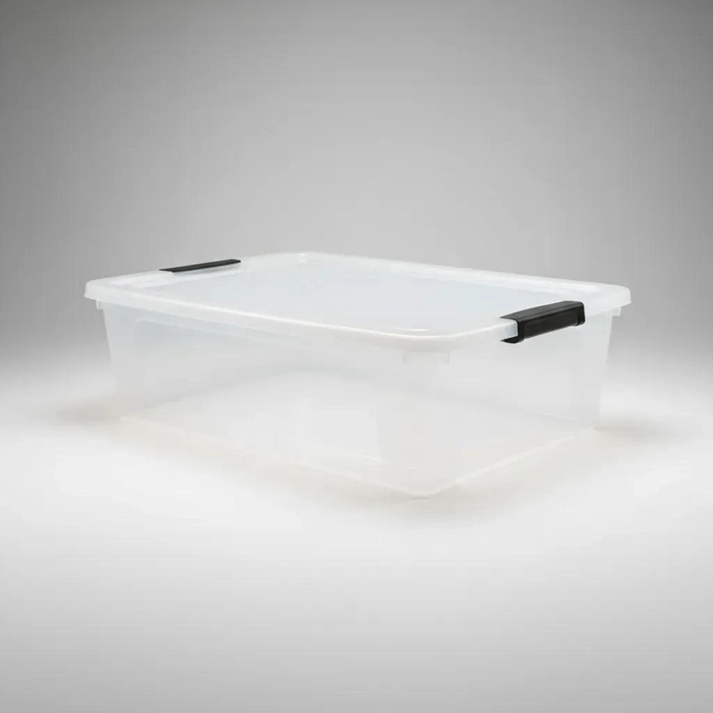 CAJA ORGANIZADORA PLASTICA TRANSPARENTE CON TAPA Y BROCHES SEGUROS - 5