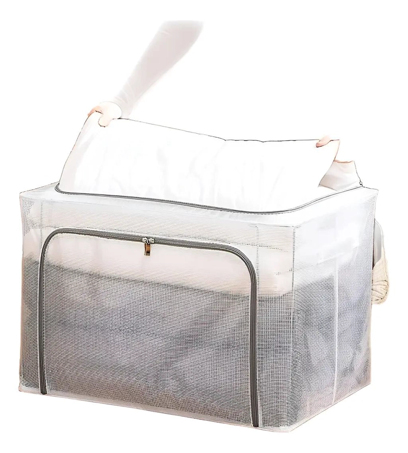 CAJA ORGANIZADORA PARA ROPA CON SOPORTE METALICO Y TELA RESISTENTE 66 LITROS - 3