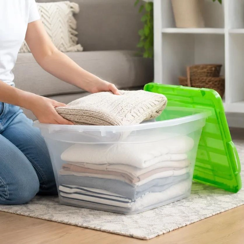 CAJA ORGANIZADORA PLASTICA CON TAPA CAPACIDAD 32 LITROS - 5