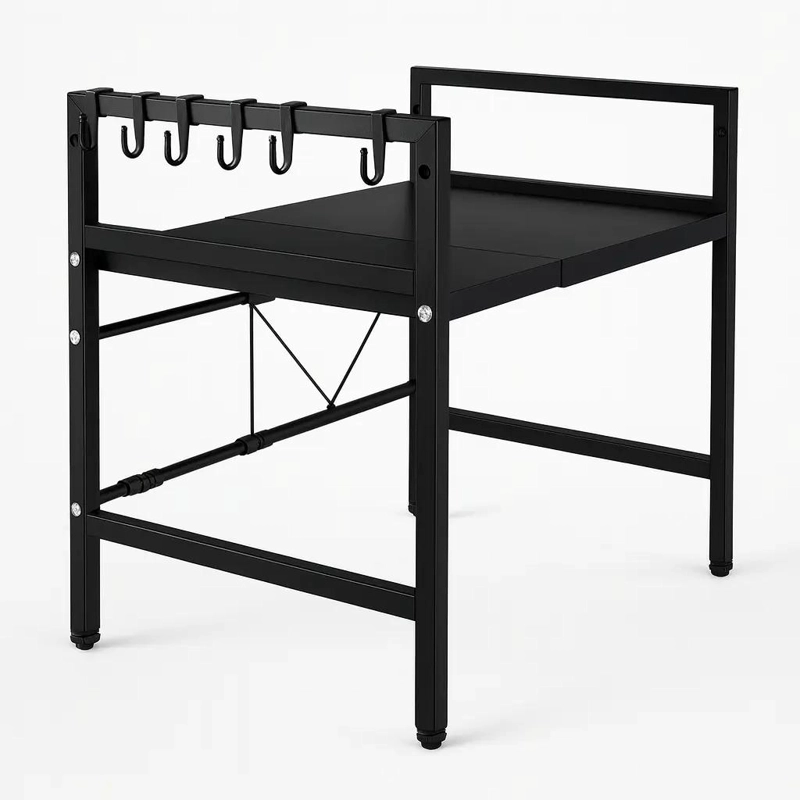 ESTANTE EXTENSIBLE DE ACERO NEGRO PARA MICROONDAS CON AJUSTE FACIL - 5