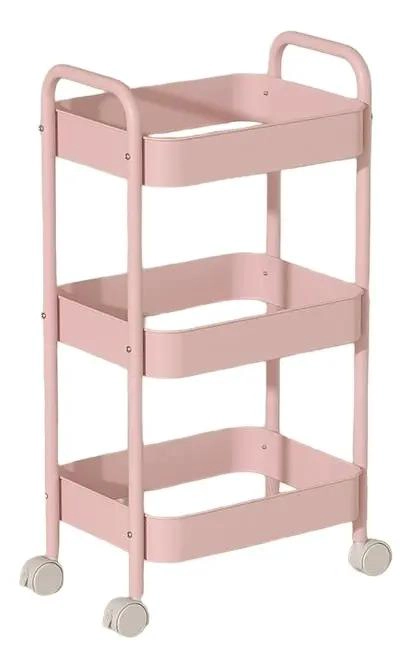 ORGANIZADOR DE COCINA DE 3 NIVELES COLOR ROSA PARA GABINETES - 1