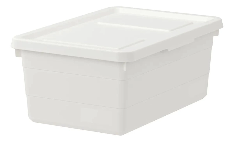 CAJA ORGANIZADORA APILABLE CON TAPA BLANCA 38X25X15 CM - 1