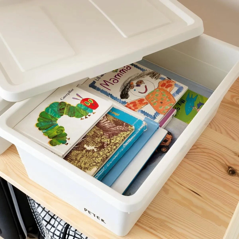 CAJA ORGANIZADORA APILABLE CON TAPA BLANCA 38X25X15 CM - 3