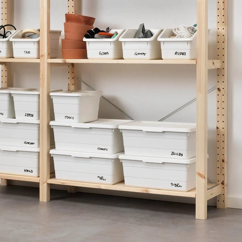 CAJA ORGANIZADORA APILABLE CON TAPA BLANCA 38X25X15 CM - 5
