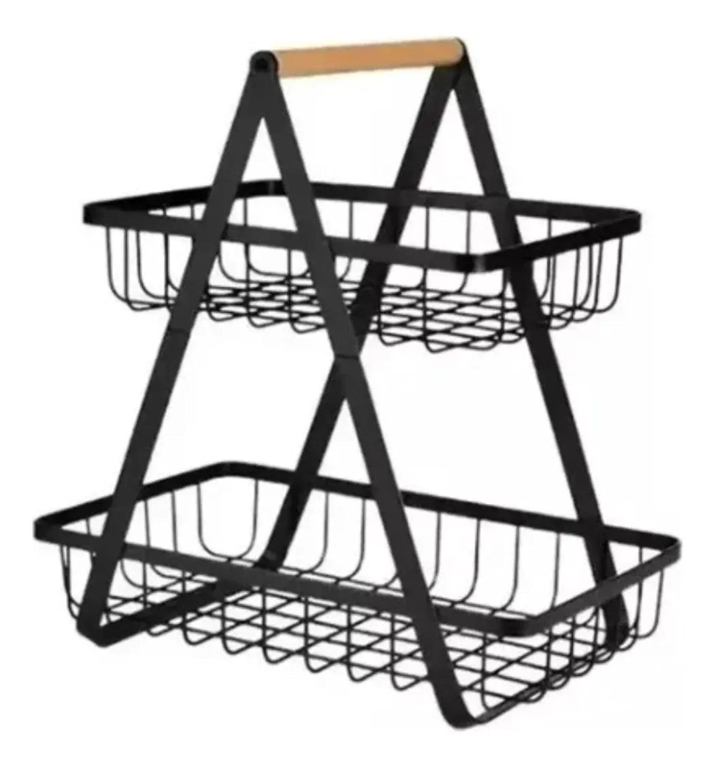 ORGANIZADOR METALICO PARA FRUTAS Y VERDURAS DE 2 NIVELES - 1