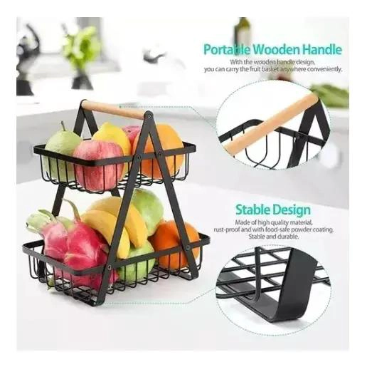 ORGANIZADOR METALICO PARA FRUTAS Y VERDURAS DE 2 NIVELES - 2