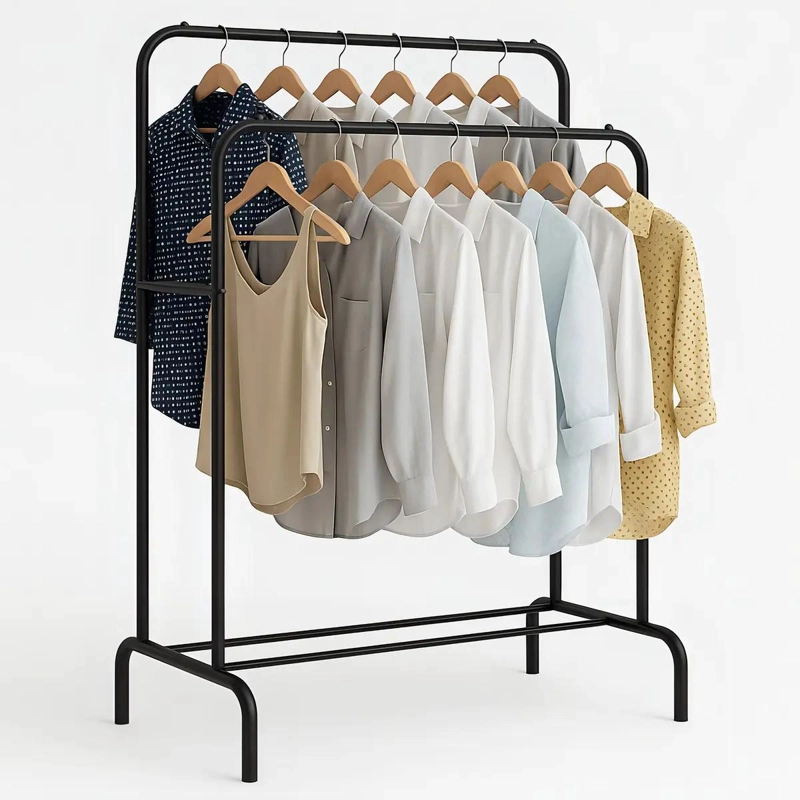 RACK COLGADOR ORGANIZADOR DOBLE PARA ROPA Y ZAPATOS ARMABLE - 2