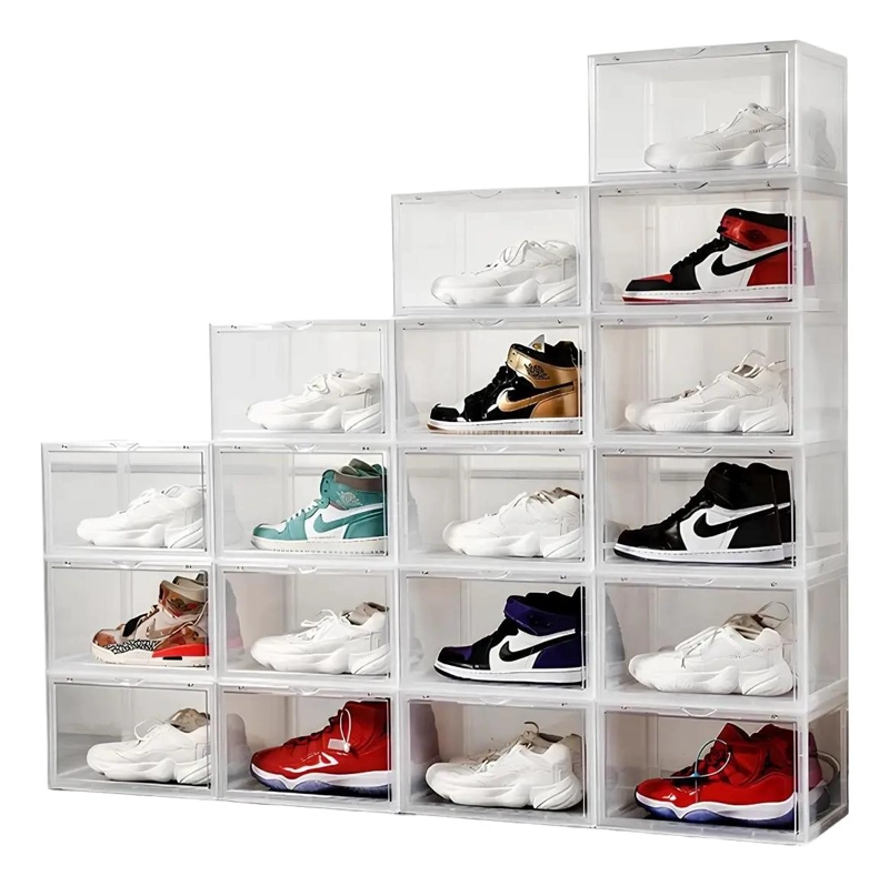SET DE 2 CAJAS APILABLES PARA ALMACENAMIENTO DE ZAPATOS ACRILICAS - 1