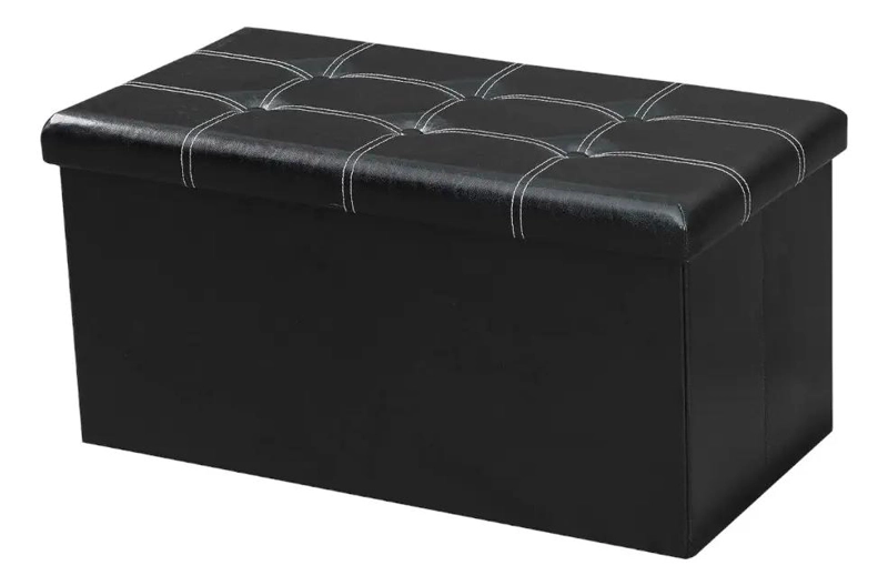 BANQUETA BAUL ORGANIZADOR CON PUFF PARA PIE DE CAMA Y ASIENTO COMODO - 1
