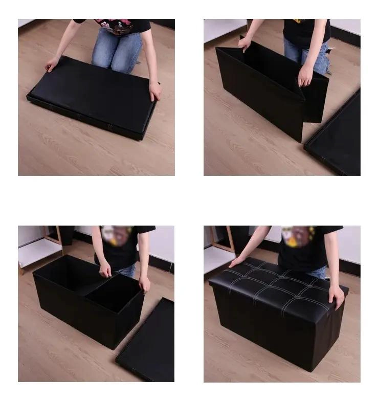 BANQUETA BAUL ORGANIZADOR CON PUFF PARA PIE DE CAMA Y ASIENTO COMODO - 4