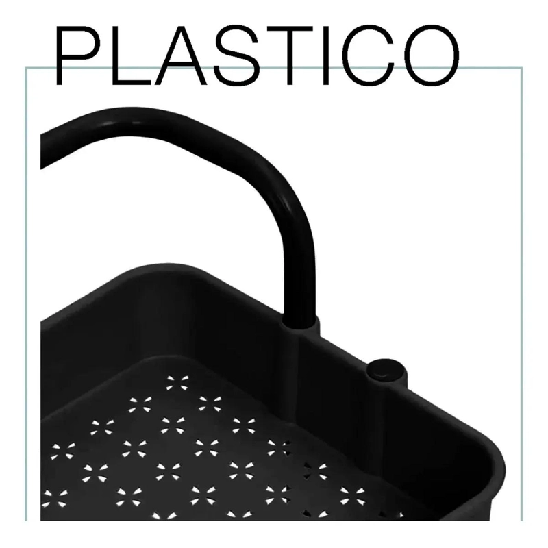 CARRITO ORGANIZADOR DE 3 NIVELES CON ESTRUCTURA METALICA Y BANDEJAS PLASTICAS - 2