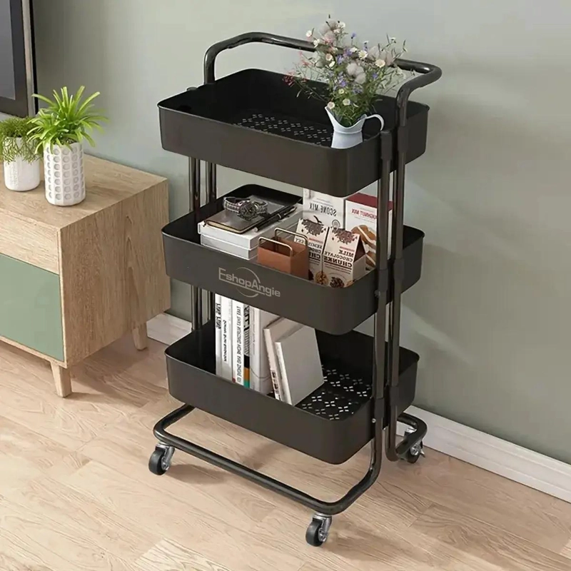 CARRITO ORGANIZADOR DE 3 NIVELES CON ESTRUCTURA METALICA Y BANDEJAS PLASTICAS - 3