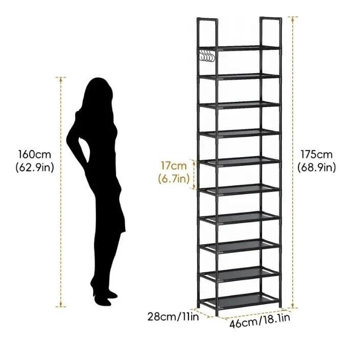 ORGANIZADOR DE METAL CON 10 ESTANTES PARA 20 PARES DE CALZADO - 4
