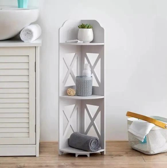 ESTANTE DE 3 NIVELES CON DISEÑO MODERNO EN FORMA DE X PARA ORGANIZACION - 3