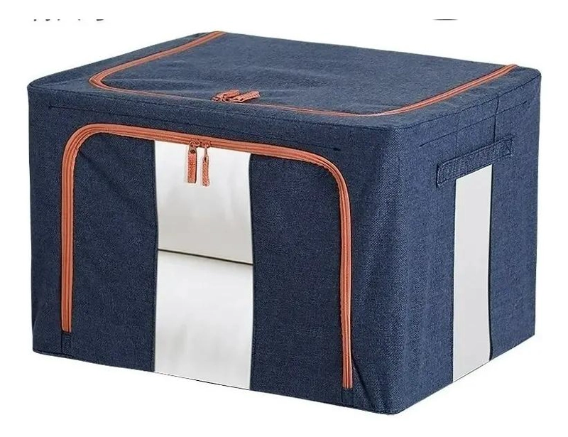 CAJA ORGANIZADORA DE TELA CON SOPORTE METALICO DE 66 LITROS - 1