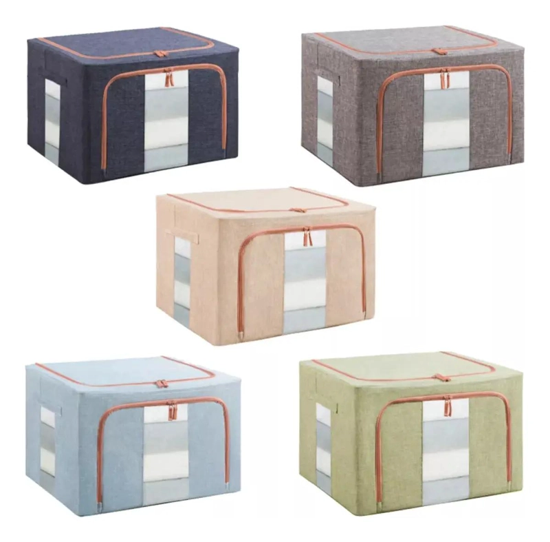 CAJA ORGANIZADORA DE TELA CON SOPORTE METALICO DE 66 LITROS - 2