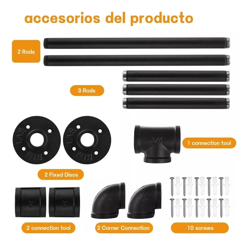 PERCHERO DE PARED METALICO DE 185 CM CON ESTANTE MULTIUSOS PARA ROPA - 3