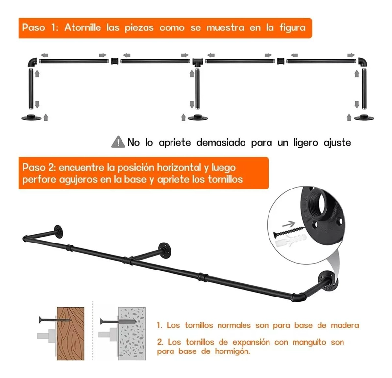 PERCHERO DE PARED METALICO DE 185 CM CON ESTANTE MULTIUSOS PARA ROPA - 4