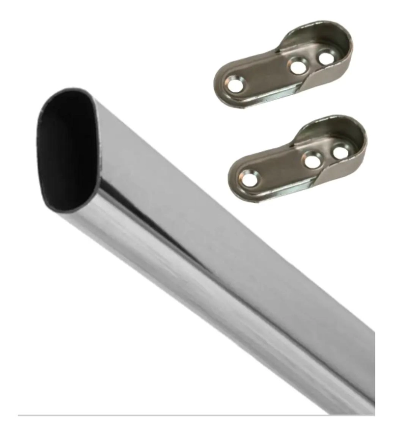 PACK DE 2 BARRAS OVALADAS PARA PERCHERO DE 60 CM CON SOPORTES - 2