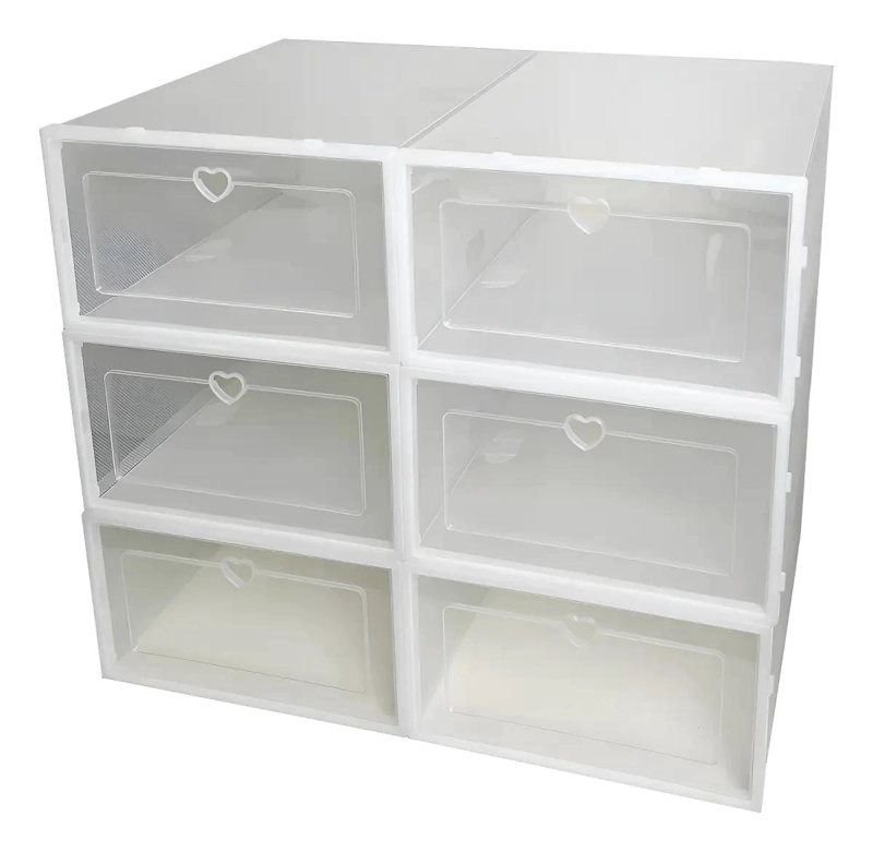 SET DE 12 CAJAS ORGANIZADORAS TRANSPARENTES PARA ZAPATOS - 1