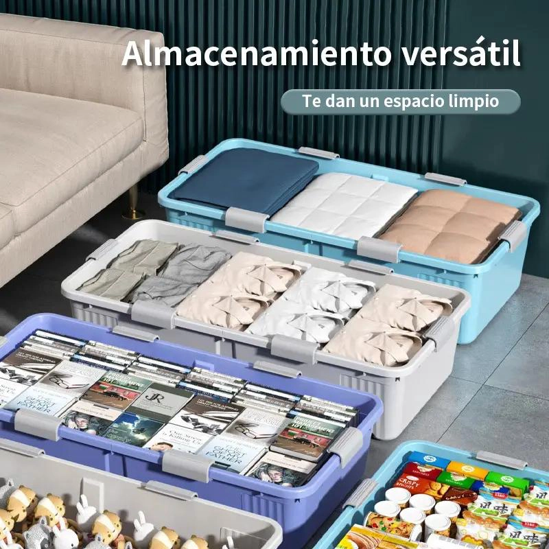 CAJA ORGANIZADORA BAJO CAMA 55 LITROS CON RUEDAS MULTIUSO - 4