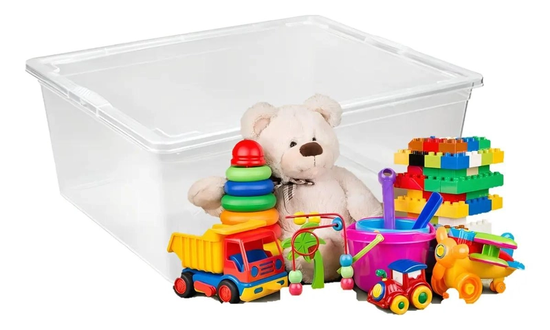 CAJA ORGANIZADORA TRANSPARENTE DE PLASTICO CON TAPA 19 LITROS - 3