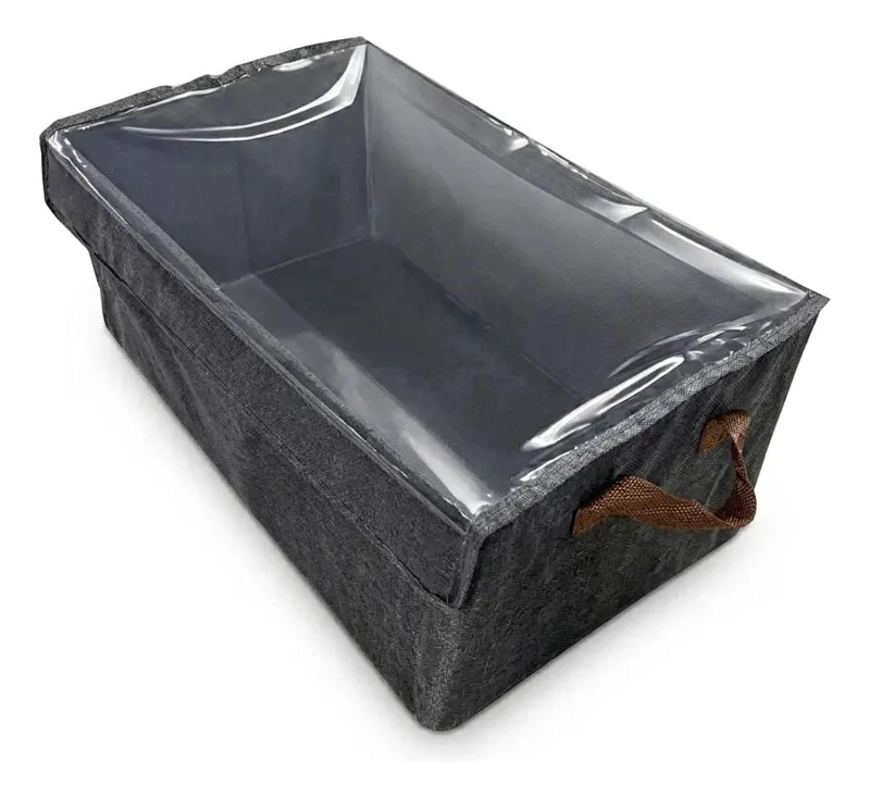 SET DE 3 ORGANIZADORES PLEGABLES DE TELA CON TAPA TRANSPARENTE - 1