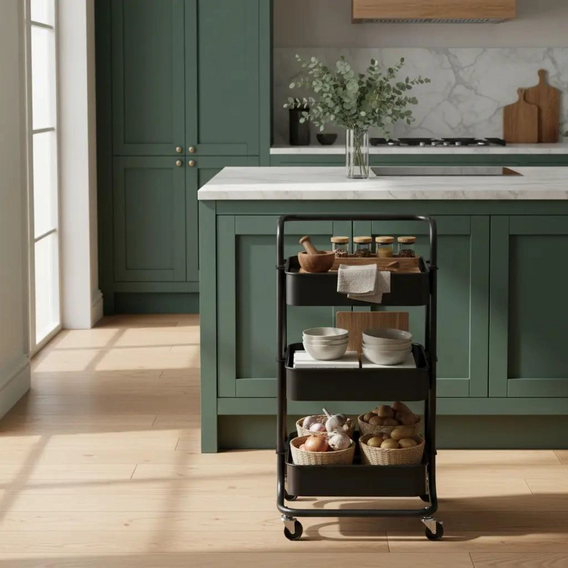 ORGANIZADOR PARA GABINETES DE COCINA COLOR NEGRO CON DISEÑO COMPACTO - 3