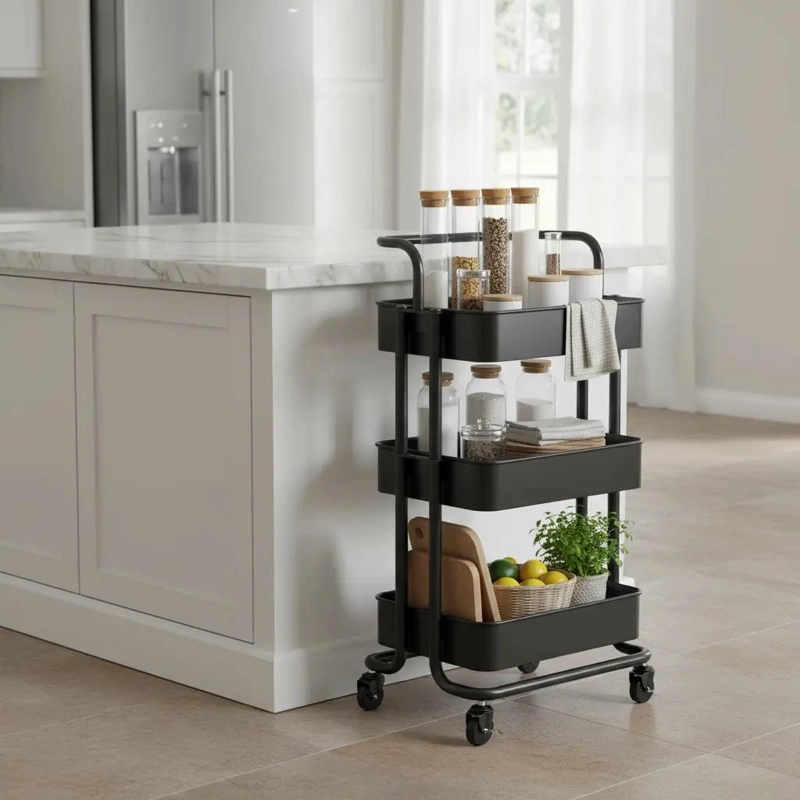 ORGANIZADOR PARA GABINETES DE COCINA COLOR NEGRO CON DISEÑO COMPACTO - 4