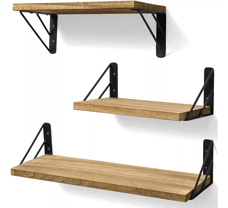 SET DE 3 REPISAS FLOTANTES DE MADERA PARA USO MULTIPROPOSITO - 1