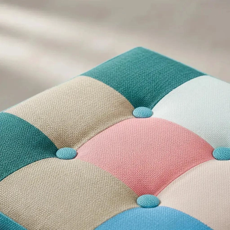 PUFF BAUL PLEGABLE ORGANIZADOR DE TELA MIX ROSADO 38X38 CM - 5