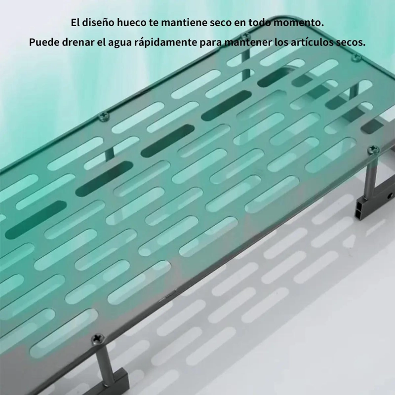 PACK DE 2 ESTANTES DE PARED PARA BAÑO Y COCINA SIN NECESIDAD DE TALADRO - 4