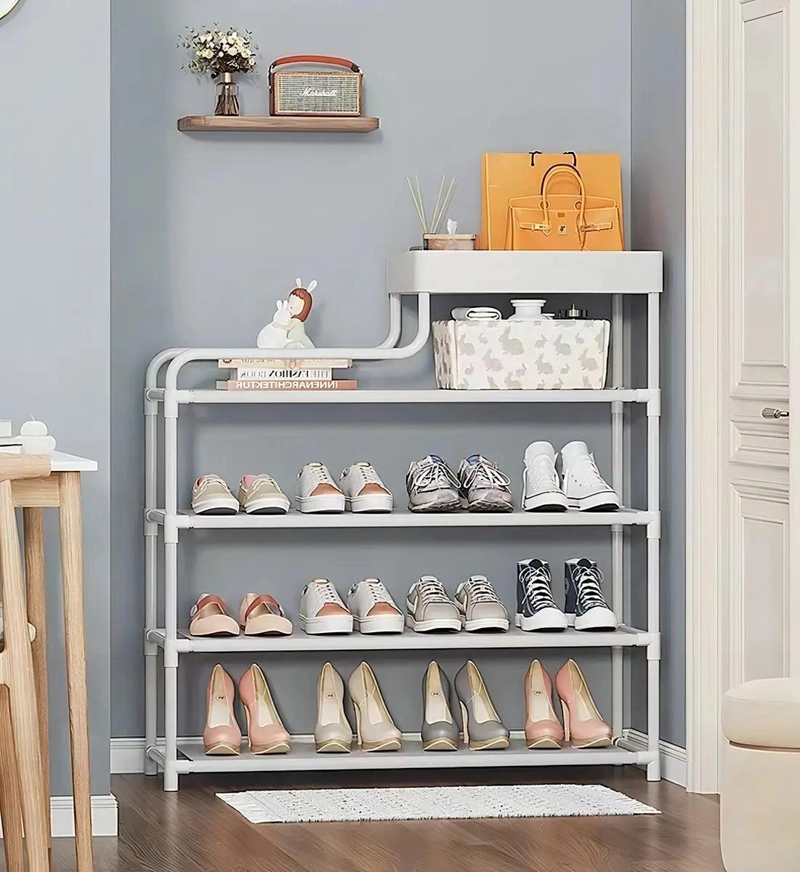 ESTANTE ORGANIZADOR METALICO BLANCO DE 5 NIVELES PARA ZAPATOS Y OBJETOS - 2