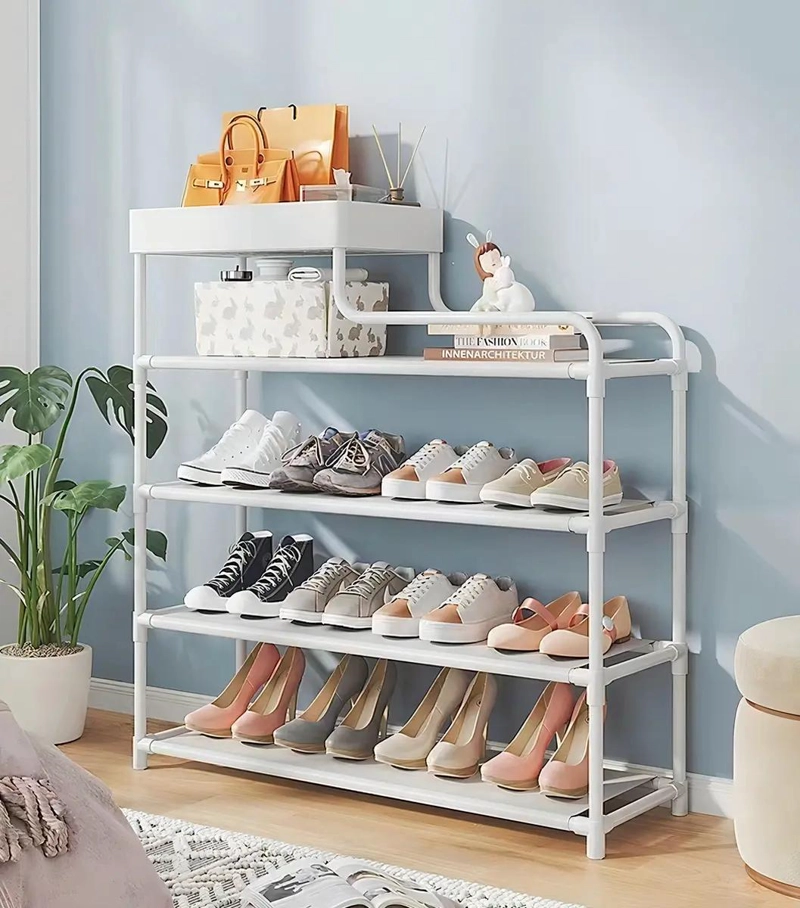 ESTANTE ORGANIZADOR METALICO BLANCO DE 5 NIVELES PARA ZAPATOS Y OBJETOS - 3