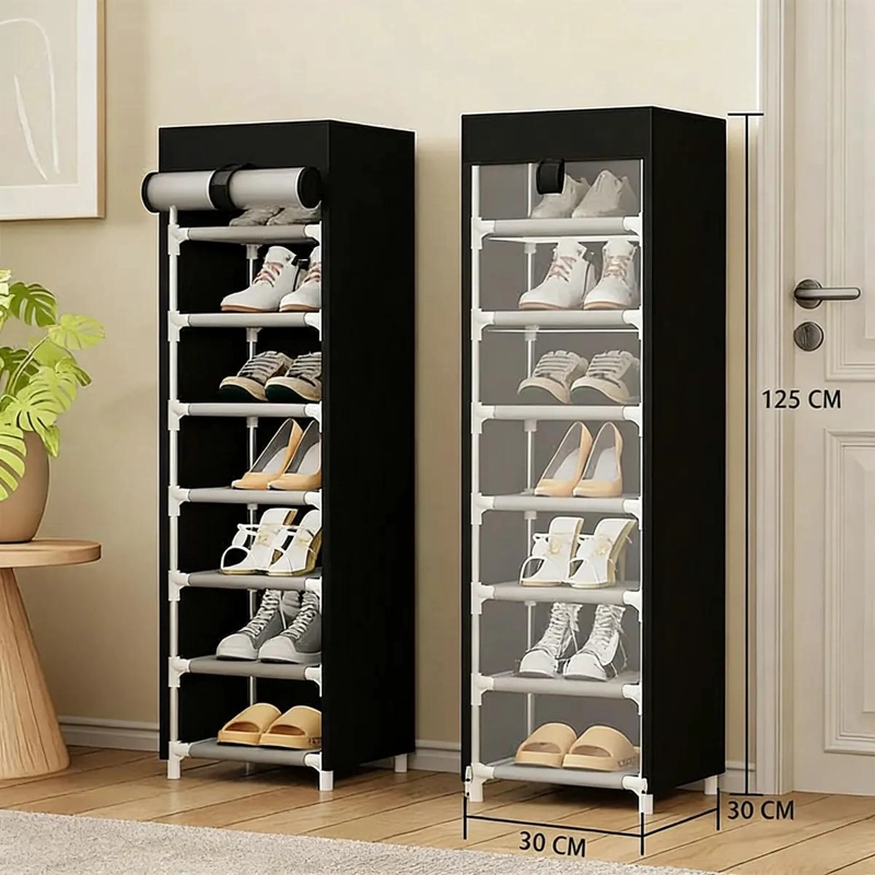 ORGANIZADOR PARA ZAPATOS DE 7 NIVELES CON FUNDA COLOR NEGRO - 2