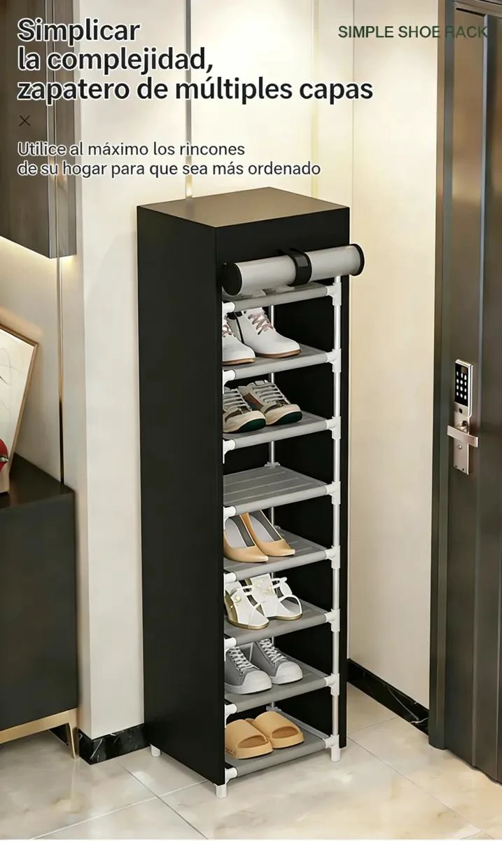 ORGANIZADOR PARA ZAPATOS DE 7 NIVELES CON FUNDA COLOR NEGRO - 5
