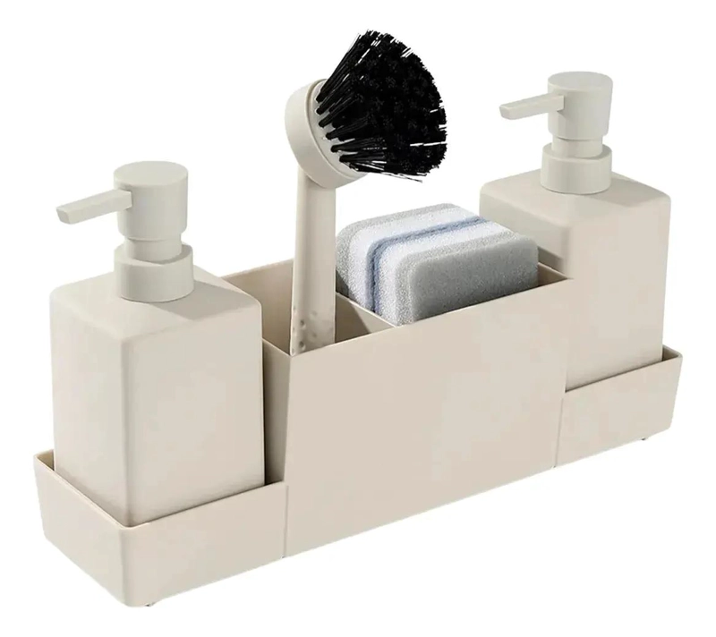 ORGANIZADOR PARA LAVAPLATOS CON 2 DISPENSADORES Y KIT COMPLETO - 1