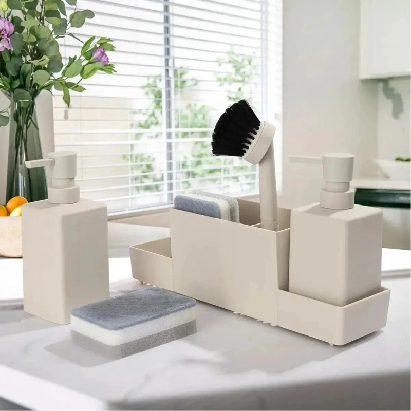 ORGANIZADOR PARA LAVAPLATOS CON 2 DISPENSADORES Y KIT COMPLETO - 3