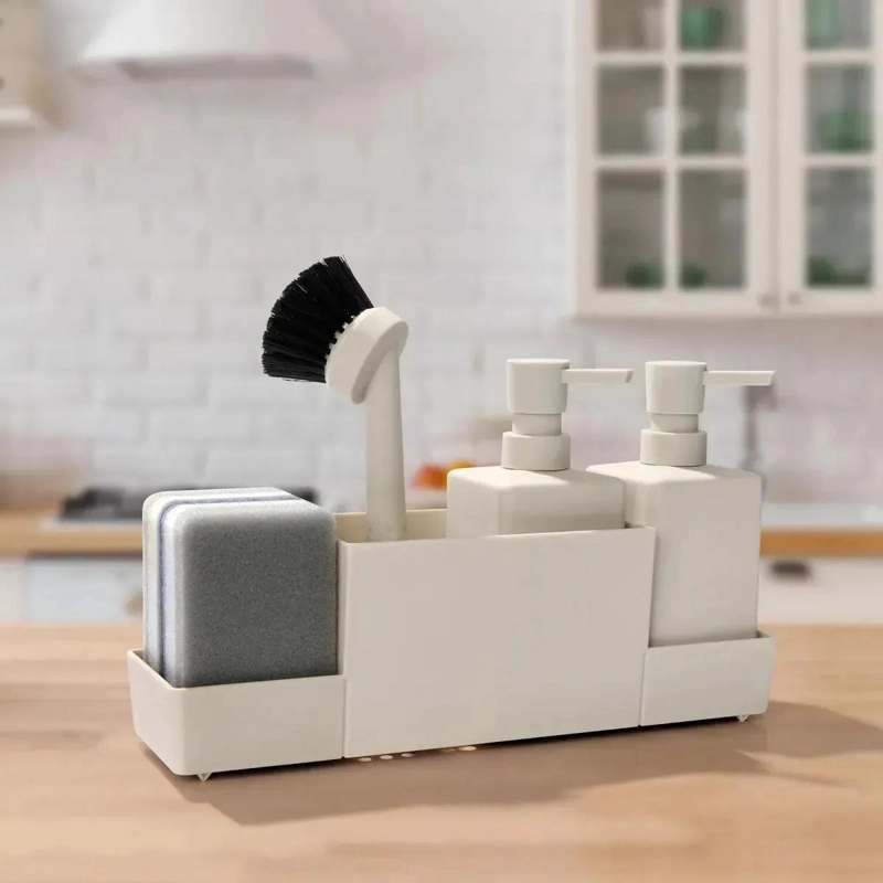 ORGANIZADOR PARA LAVAPLATOS CON 2 DISPENSADORES Y KIT COMPLETO - 5