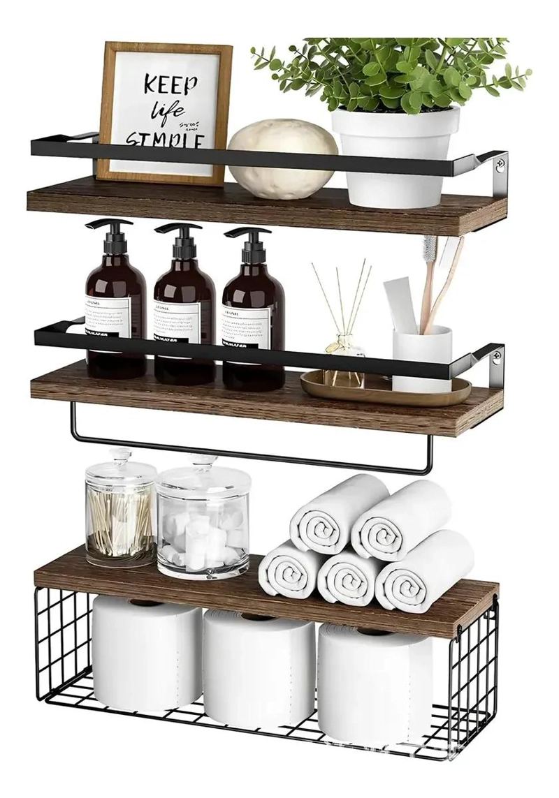 REPISAS FLOTANTES DE MADERA PARA ORGANIZACION Y DECORACION - 1