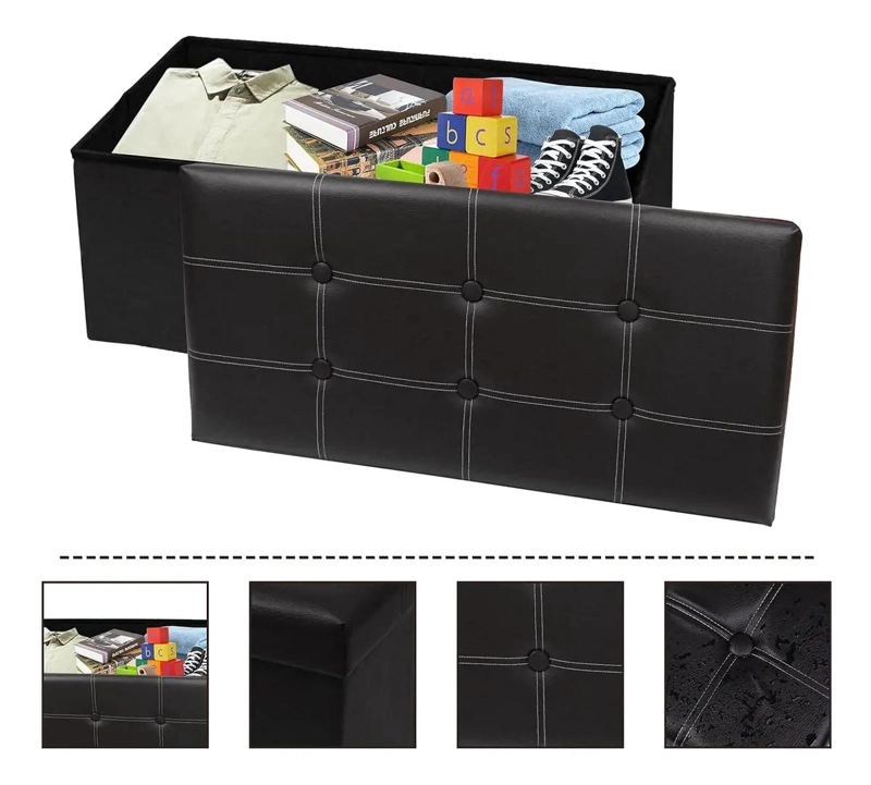 PUFF BAUL SILLA PLEGABLE CON ORGANIZADOR Y BANQUETA MULTIUSO - 4