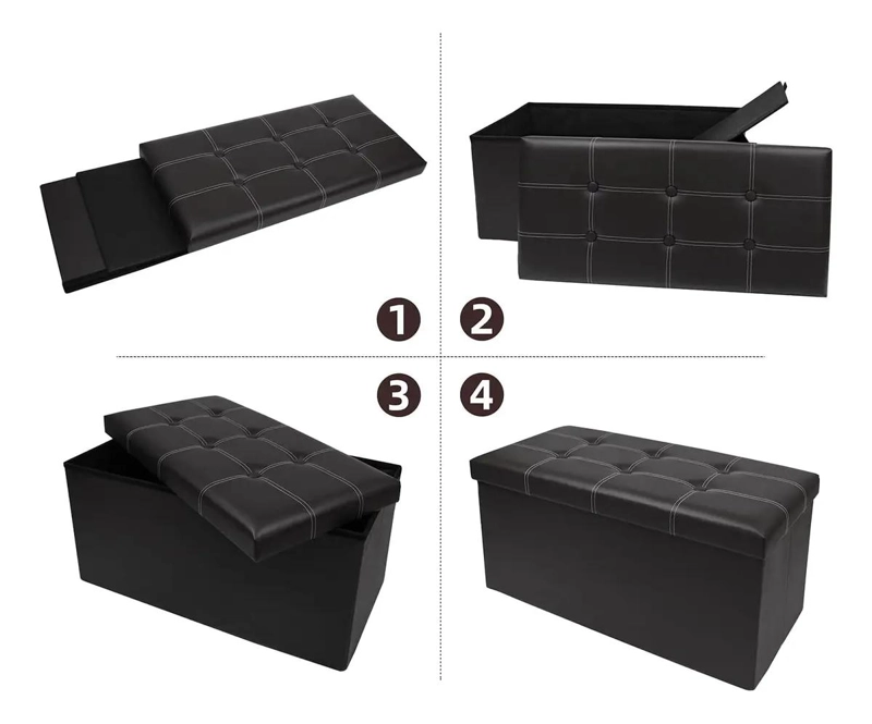 PUFF BAUL SILLA PLEGABLE CON ORGANIZADOR Y BANQUETA MULTIUSO - 5