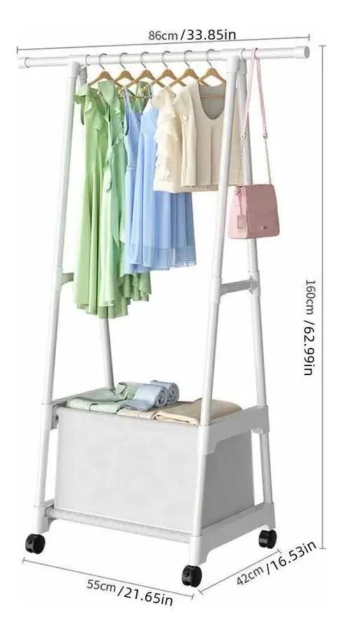 PERCHERO TRIANGULAR CON RUEDAS PARA ROPA Y CALZADO RESISTENTE - 4