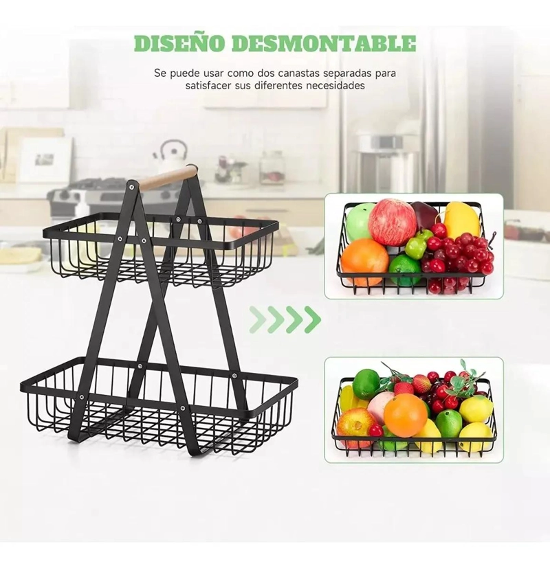 ORGANIZADOR DE FRUTAS Y VEGETALES DE 2 NIVELES MULTIUSOS - 4