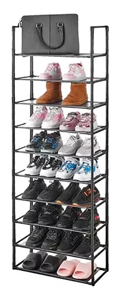 ORGANIZADOR DE ZAPATOS CON 10 NIVELES PARA 20 A 30 PARES COLOR NEGRO - 1