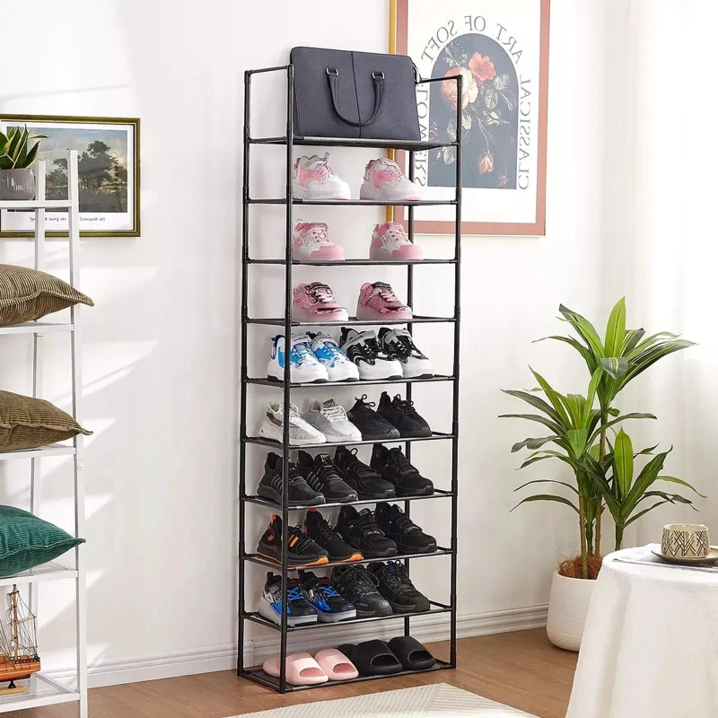 ORGANIZADOR DE ZAPATOS CON 10 NIVELES PARA 20 A 30 PARES COLOR NEGRO - 2