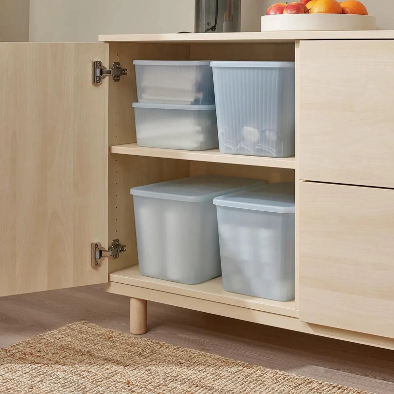 CAJA ORGANIZADORA TRANSPARENTE CON TAPA CAPACIDAD 14.5 LITROS COLOR TURQUESA - 5