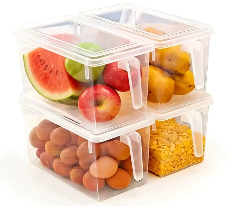 CAJA ORGANIZADORA TRANSPARENTE PARA REFRIGERADOR Y COCINA CON TAPA - 1